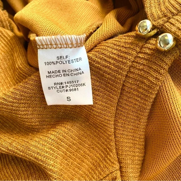 Privy Ribbed Knit Jogger Jumpsuit in Warm Caramel Brown, Size S, NWOT - Picture 7 of 8